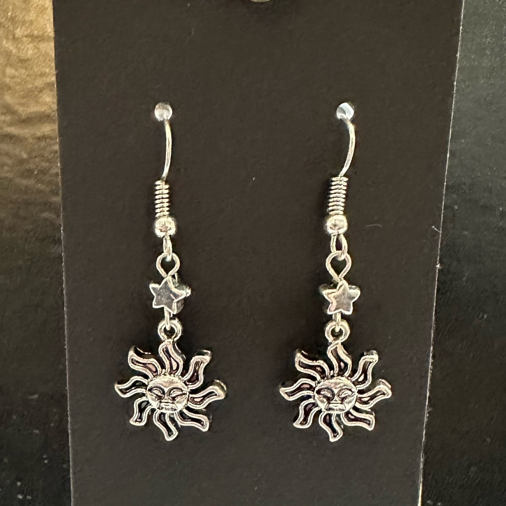 Celestial Sun & Star Dangle Earrings - Picture 4 of 4